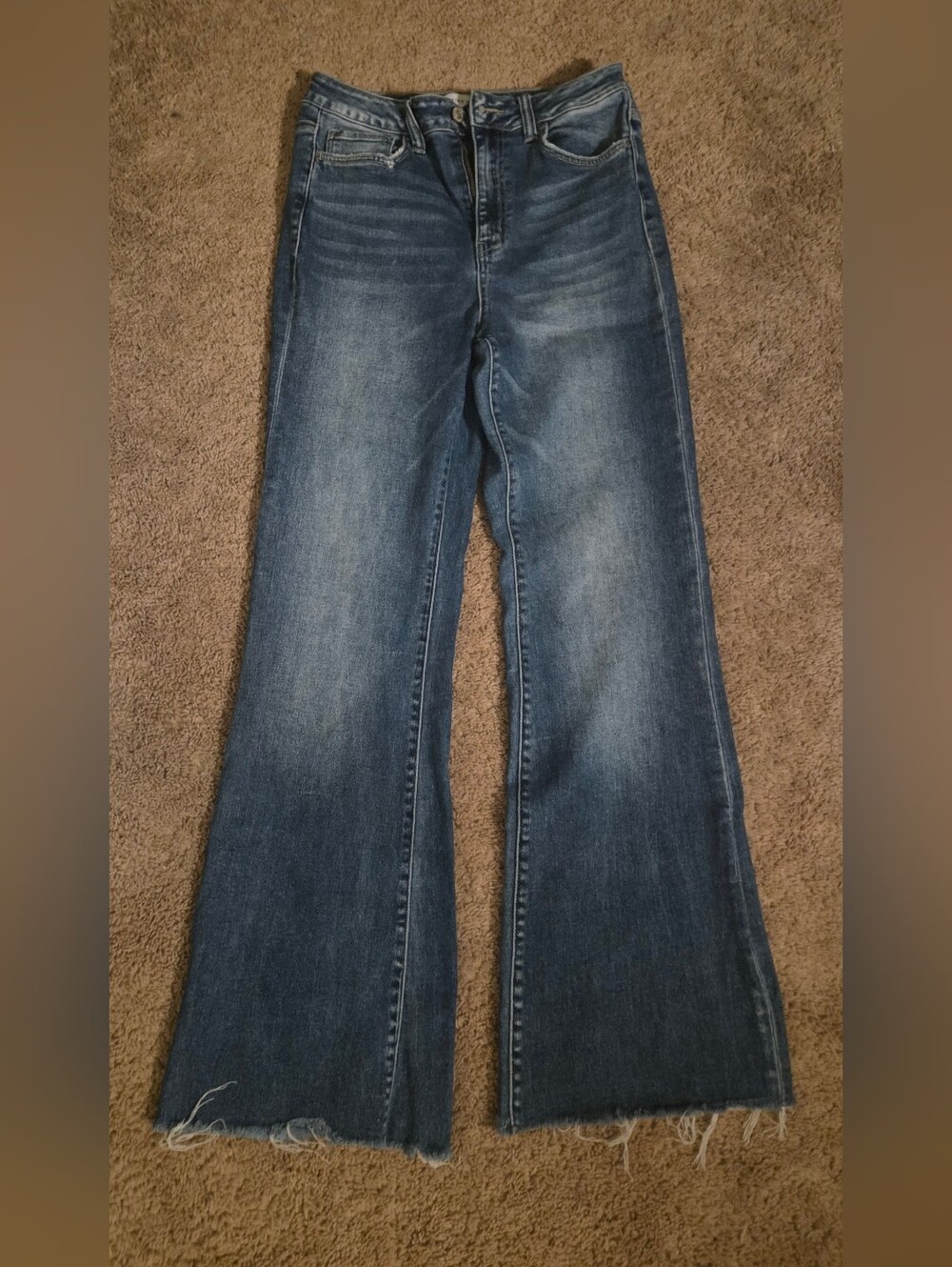 Flying Monkey Flare Leg Jeans in Blue Waist 28
